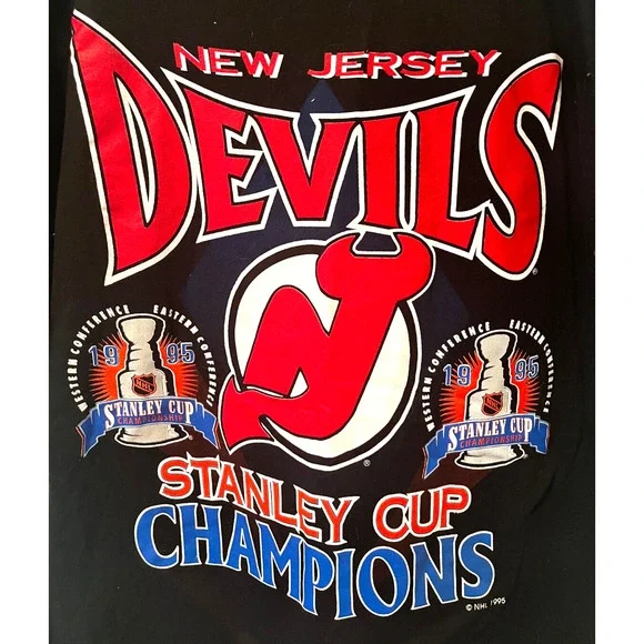 New Jersey Devils 1995 NHL Hockey Stanley Cup Champions Accord Shirt USA Sz. L - Picture 4 of 8